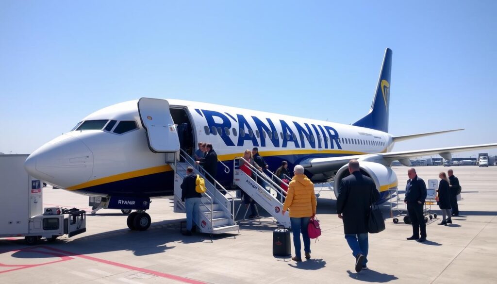Ryanair Flugzeug für günstige Tagesflugreisen