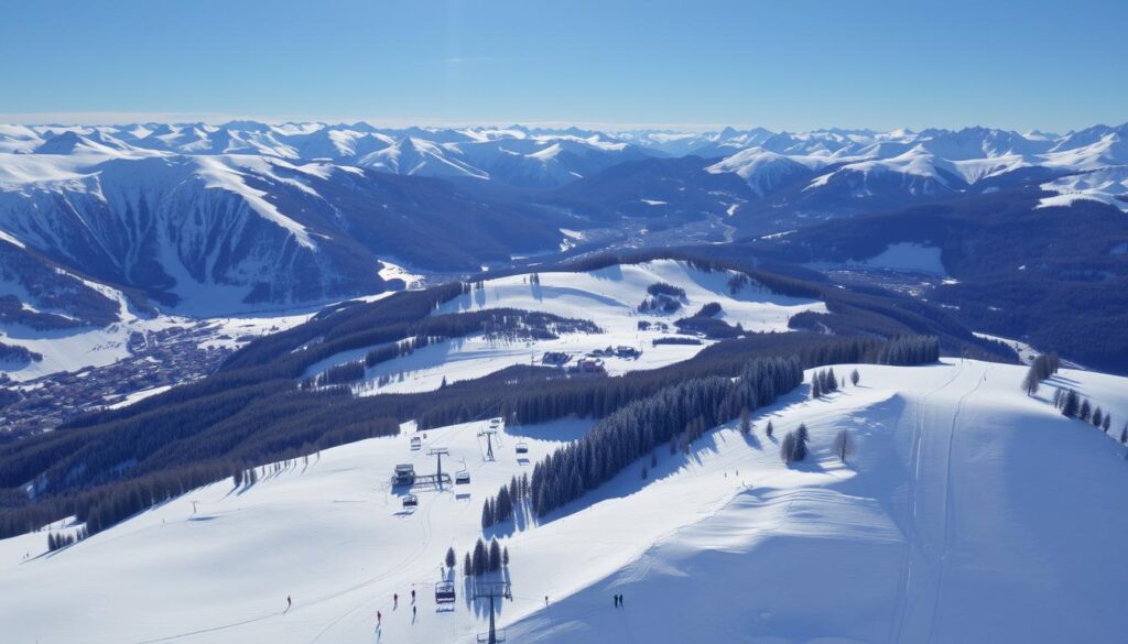Skigebiet Ski Amadé mit Blick auf die Schladminger Tauern