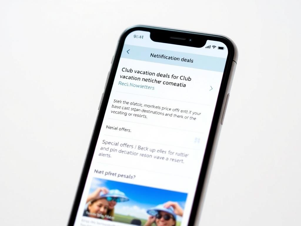 Smartphone mit Newsletter-Anmeldung für Clubreise Angebote