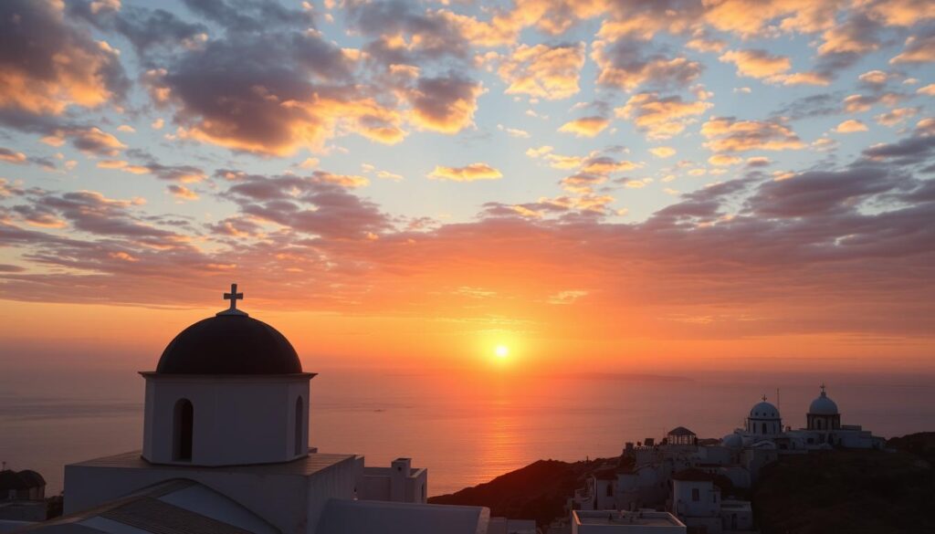 Sonnenuntergang über griechischer Insel - Expedia Reisen Griechenland