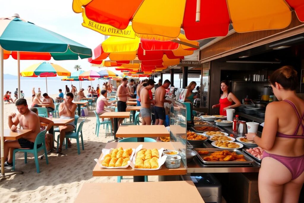 Strandbüfé mit Imbissangebot am Plattensee