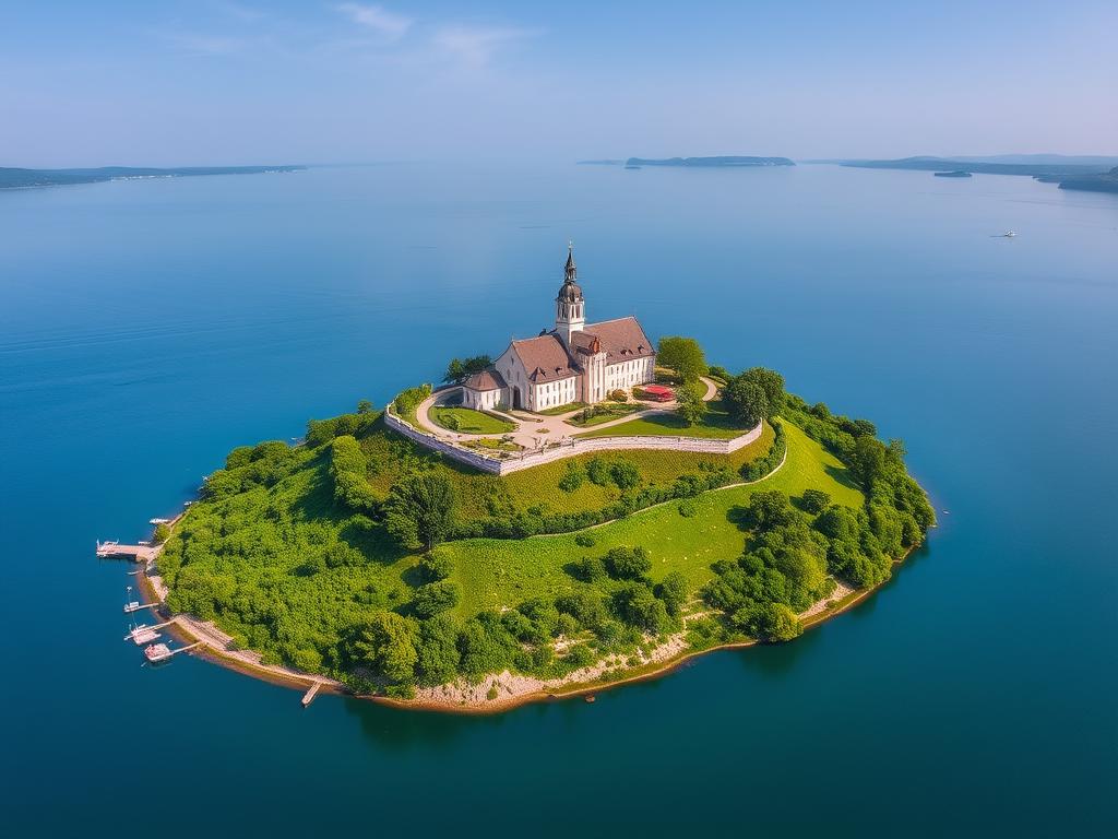 Tihany Halbinsel am Plattensee mit der berühmten Benediktinerabtei während eines Urlaub Plattensee