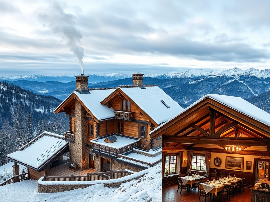 Traditionelle Berghütte Spindlerova Bouda auf dem Kamm des Riesengebirges im Winter - Winterurlaub Tschechien