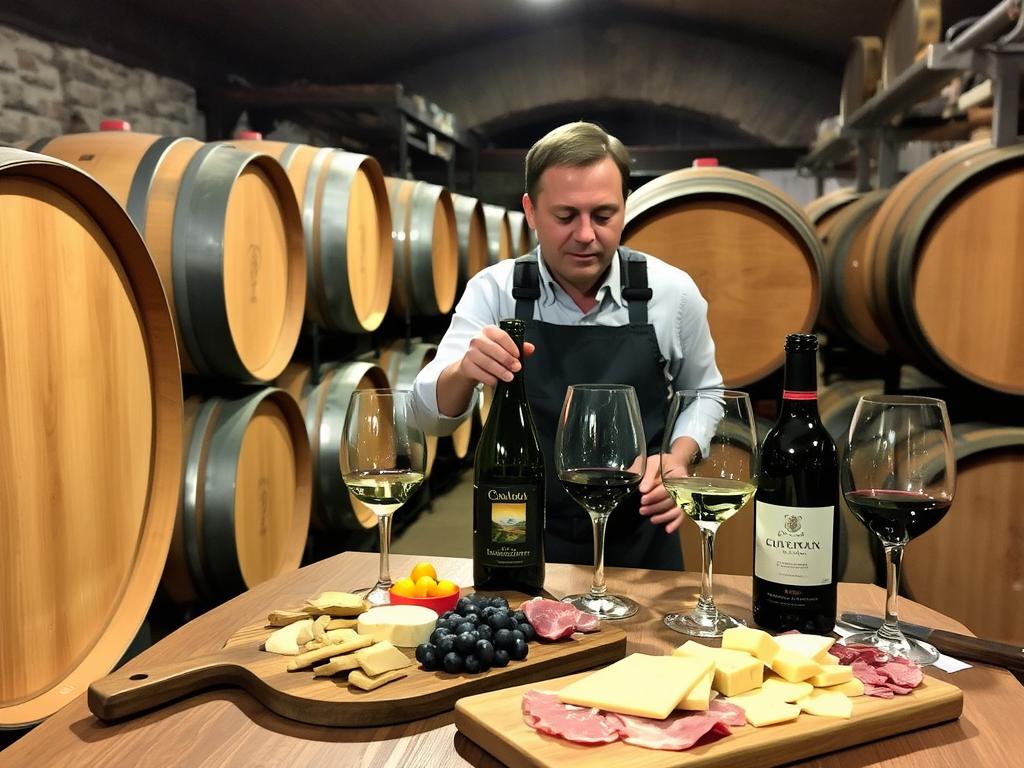 Traditionelle Weinverkostung in einem Weinkeller am Plattensee