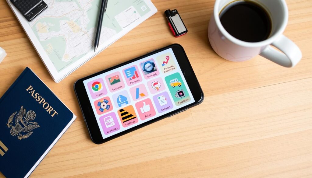 Verschiedene digitale Tools zur Reiseplanung auf einem Smartphone - Bye Bye Pauschalreisen Erfahrung