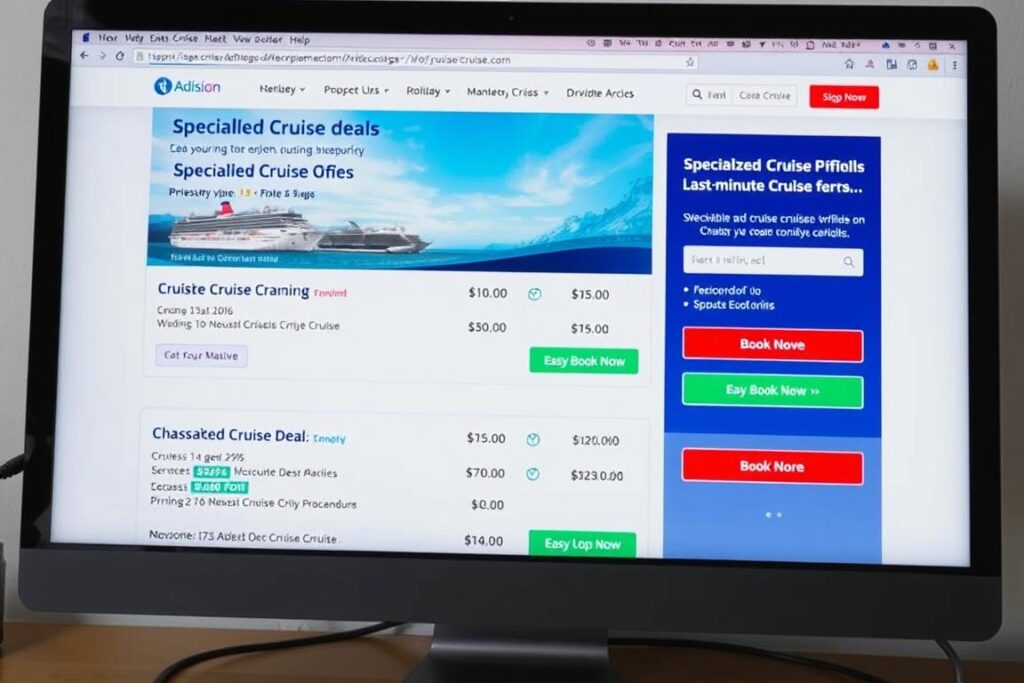 Webseite mit Restplatzreisen Kreuzfahrten Angeboten