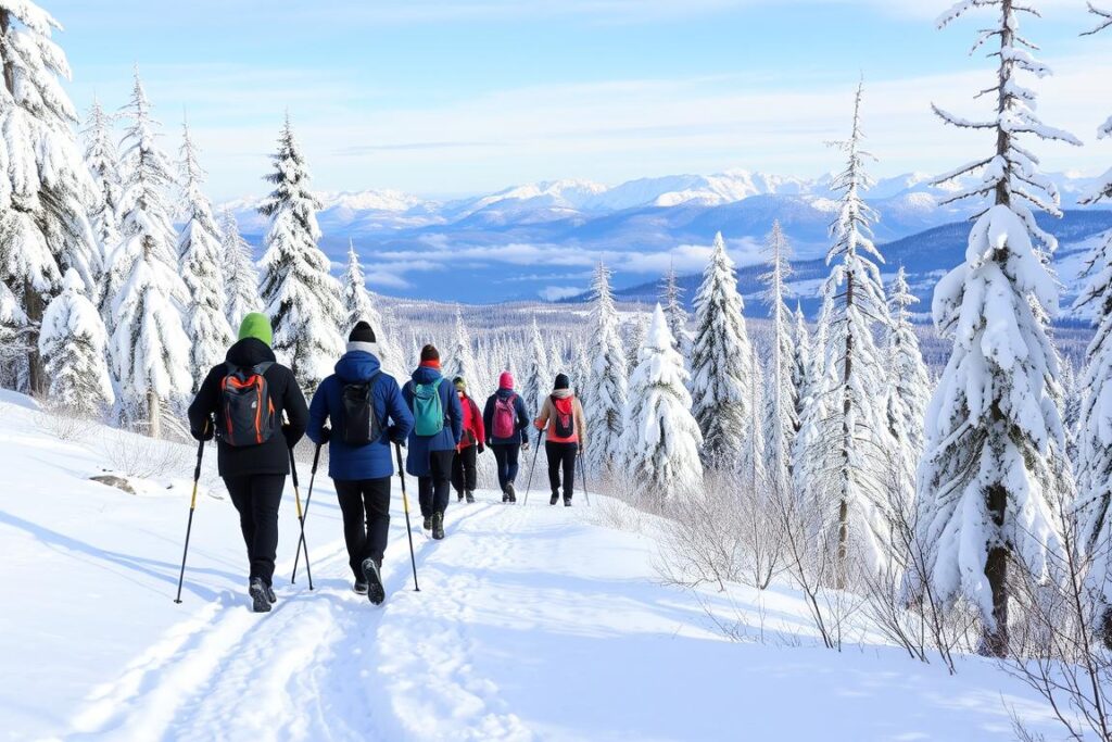 Winterwanderung auf verschneiten Wegen im Riesengebirge - Winterurlaub Tschechien